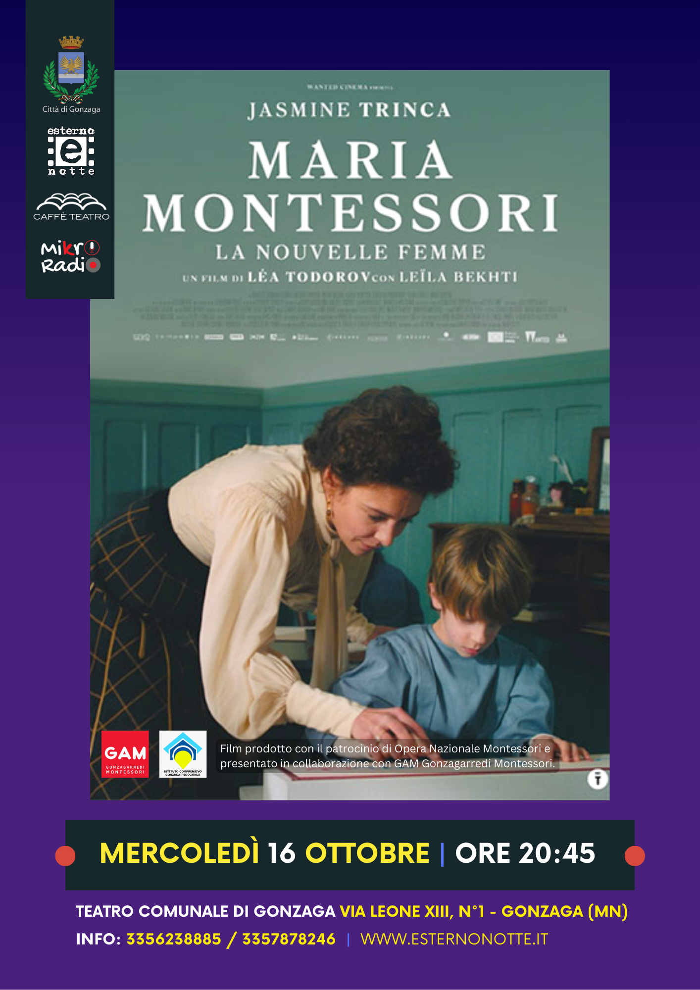 Cinema Ottobre - “Maria Montessori, La nouvelle femme”